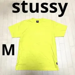 ゆ149★ stussy 半袖 Tシャツ 無地 ライムグリーン メンズ M