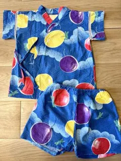 色鮮やかでかわいい甚平 日本製 綿100% (95cm)
