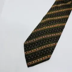 Christian Dior ネクタイ グリーン 幾何学柄 シルク