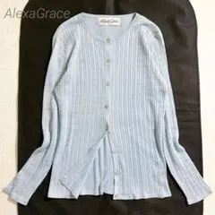 美品✨AlexaGrace/シルク100%/ケーブルニットカーディガン/長袖/M