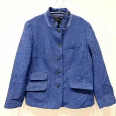 TALBOTS ノーカラージャケット 18（3XL相当）ブルーのサムネイル
