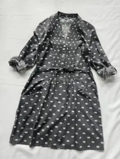 ローラアシュレイ　ゾウ　コットン　シャツワンピース