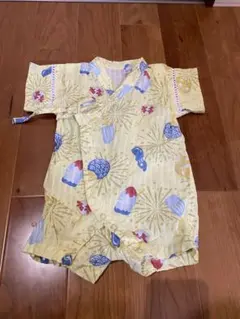 ベビー用浴衣　甚平　サイズ70 黄色　夏祭り　七夕　イベント　男の子　女の子