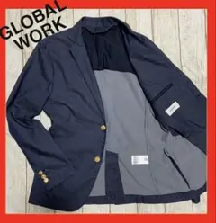 グローバルワーク　テーラード　ジャケット　紺ブレ　金ボタン　ネイビー　ブレザー