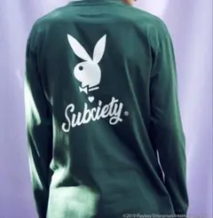 Subciety プレイボーイ ロゴ 長袖カットソー グリーンのサムネイル