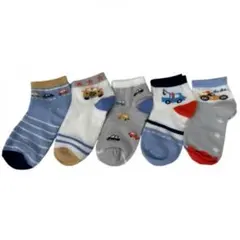 ▽14-16cm 男の子 靴下5足 車柄 ソックス 幼稚園 保育園 入園準備