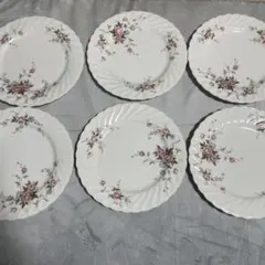 花柄波形皿 6枚セット