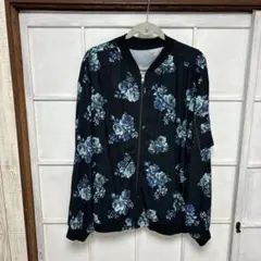 花柄ネイビー LLサイズ ジャンパー