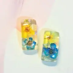 NEW♡ハンドメイド押し花レジンピアス No.29