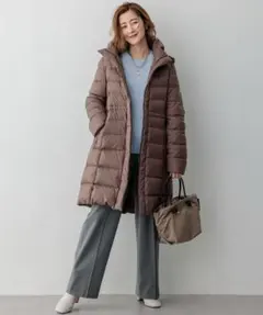 23区新品【洗える/撥水加工】シレータフタ ロング ダウンコート36のサムネイル