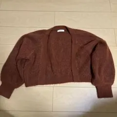 hinari 長袖 ニットカーディガン ブラウンのサムネイル
