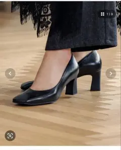 ヒミコ【撥水】ワイドスクエアトゥヒールパンプスのサムネイル