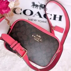 極美品☆COACHコーチ 2wayショルダーカメラバッグ ブラウン 大きめ