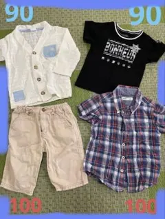 キッズ　シャツ　半ズボン　まとめ売り　90 100