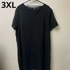 【新品】 ロングワンピース 黒 3XL 大きいサイズ 限定値下げ