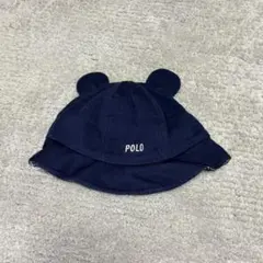 POLO ベビー帽子 くま耳 ネイビー 48cm