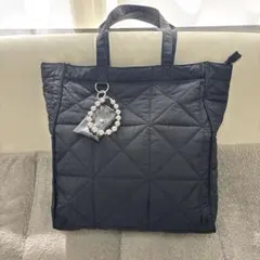 値下げ❗️ブラックキルティングトートバッグ（肩掛け出来ます）