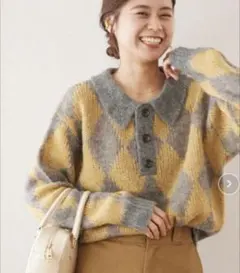 【美品】JOURNAL STANDARD relume アーガイルポロニット