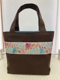 インド刺繍リボン ハンドメイド トートバッグ