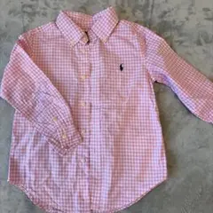 Ralph Lauren ピンクチェック 長袖シャツ 4/4T 110