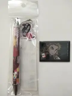鬼滅の刃　煉獄杏寿郎　ボールペン、缶バッジ