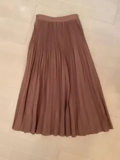 美品 M-PREMIER ロングプリーツスカート ベージュ34