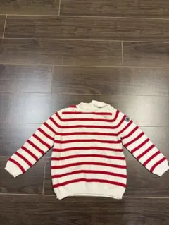 PETIT BATEAU 赤と白のストライプセーター 36ヶ月