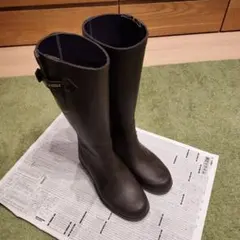 AIGLE ダークブラウン 長靴 サイドストラップ付き