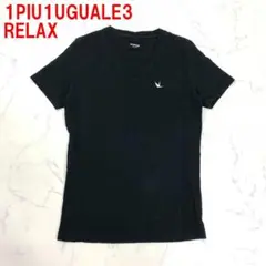 A5896 ウノピゥウノウグァーレトレリラックス 半袖Tシャツ 綿 黒 M