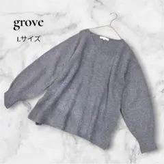 グローブ grove 洗える ニットセーター ニット オーバーサイズ Vネック