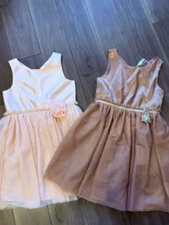 H&M ピンク フラワー装飾 ノースリーブドレス