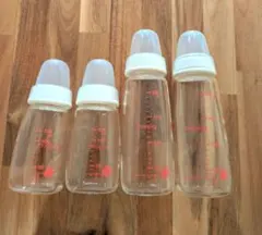 ガラス製哺乳瓶4本セット
