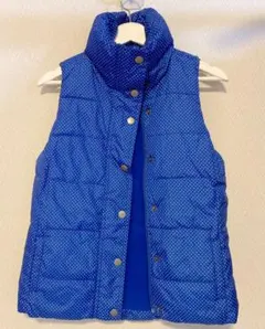 美品　Old Navy XS ダウンベスト　ブルー　ドットのサムネイル