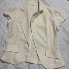 韓国購入 【美品】YiRanMei ツイード ノーカラージャケット ホワイト