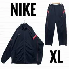 NIKE Dri-FIT ジャージ　上下セット　ネイビー　刺繍　ロゴ【XL】