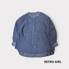 RETRO GIRL シアーシャツ ブルーグレー