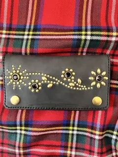 トラッカーウォレット Mサイズ　フラワー&リーフ　サンシャイン　スタッズ