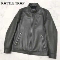 ラトルトラップ　羊革　シングルライダースジャケット　濃いめグレー　Lサイズのサムネイル