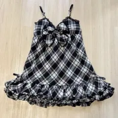 Victorian maiden チェック柄 編み上げベアワンピース - メルカリ