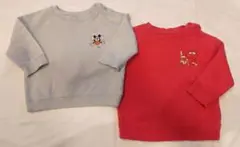 80、90サイズ　UNIQLO　ユニクロ　ミッキー、カーズ トレーナー2枚セット