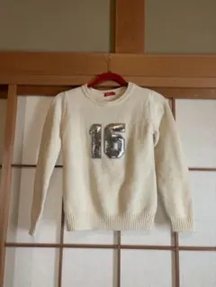 earth music＆ecology スパンコール付きニット 白 S