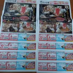 しゃぶ葉クーポン券　８枚　匿名配送