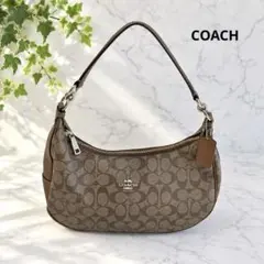 COACH コーチ シグネチャー PVC ハーフムーン ワンショルダー　ホーボー