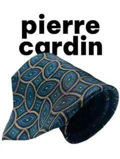 【美品】pierre cardin 幾何学模様 メンズネクタイ シルク