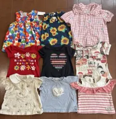キッズベビー半袖80まとめ売り9点セット 保育園着 女の子 夏服