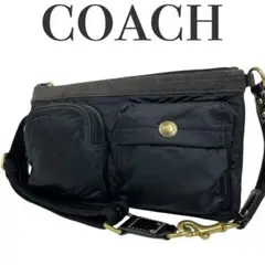 ✨良品 COACH コーチ ワンショルダーバッグ ボディバッグ ナイロン 黒