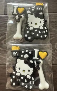 ハローキティクロックスジビッツ５点セット×２【黒】