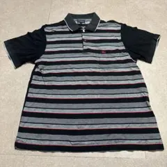 Burberry golf ポロシャツ　半袖　ボーダー　黒　ブラック　XLのサムネイル