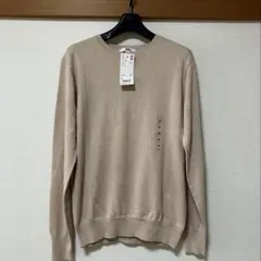 新品　UNIQLO ユニクロ コットンカシミヤクルーネックセーター ベージュ