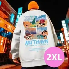 パーカー 2XL くま スウェット ヒップホップ メンズ ストリート トレーナー
